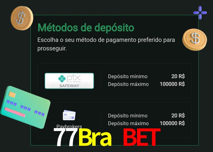 O cassino 77Bra Bet oferece uma grande variedade de métodos de pagamento
